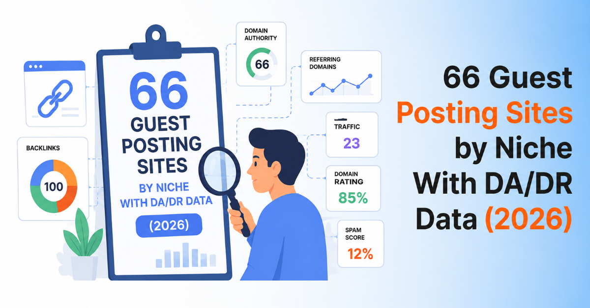 66 Guest Posting Sites by Niche With DA/DR Data (2026)